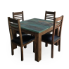 4-Seater Solid Wooden Dining Table Set with Rustic Tabletop – Lahore, Pakistan