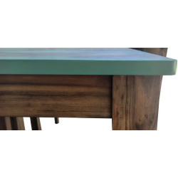 4-Seater Solid Wooden Dining Table Set with Rustic Tabletop – Lahore, Pakistan