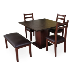4-Seater Wooden Dining Table Set with Bench in Lahore, Pakistan