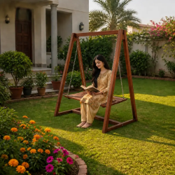 Elegant Wooden Jhoola for Your Garden – Available in Lahore, Pakistan