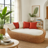 Stylish Woven Rattan Outdoor Sofa with Comfortable Cushions | Lahore, Pakistan