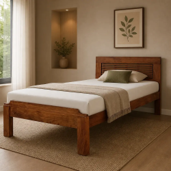Natural Wooden color pure wood single bed for sale in lahore