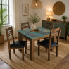4-Seater Solid Wooden Dining Table Set with Rustic Tabletop – Lahore, Pakistan