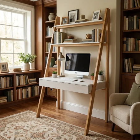 Modern Wooden Computer Table with Drawer & Shelves | Home Office Desk in Lahore, Pakistan