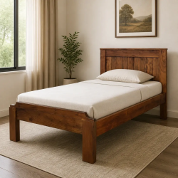 Davis Pure Solid Wood Single Bed ,Upgrade your bedroom with the Pure Solid Wood Single Bed from Home Design Lahore