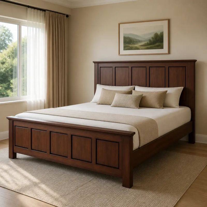 Azena Pure Wood King Size Double Bed (HD-BD-085) for sale in Lahore Pakistan