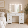 Modern White Dressing Table with Mirror & 9 Drawers | Home Design Lahore Pakistan