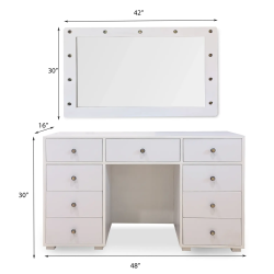 Modern White Dressing Table with Mirror & 9 Drawers | Home Design Lahore Pakistan