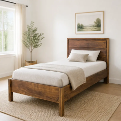 Upgrade your bedroom with the Pure Solid Wood Single Bed from Home Design Lahore