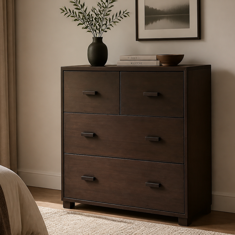 4 Drawer Chest of Drawers – Wooden Bedroom Storage Cabinet | Lahore, Pakistan