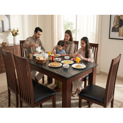 Progis 6 Chairs Dining Table Heavy Duty Wooden - Home Design Lahore