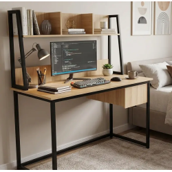 Boyo Computer Desk with Drawer + Storage Shelves - Home Design Lahore