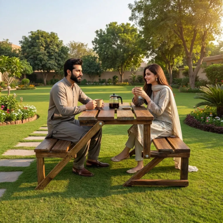 Convertible Wooden Picnic Table Bench in Lahore, Pakistan
