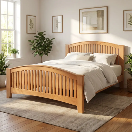 Solid Beech Wood King Size Double Bed for Sale in Lahore, Pakistan.