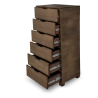 Shop the dark brown wooden chest of drawers with six spacious drawers.