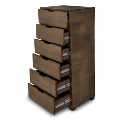 Shop the dark brown wooden chest of drawers with six spacious drawers.
