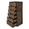 Shop the dark brown wooden chest of drawers with six spacious drawers.
