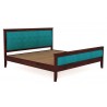 Pure solid wood bed with cushioned head and foot in lahore pakistan